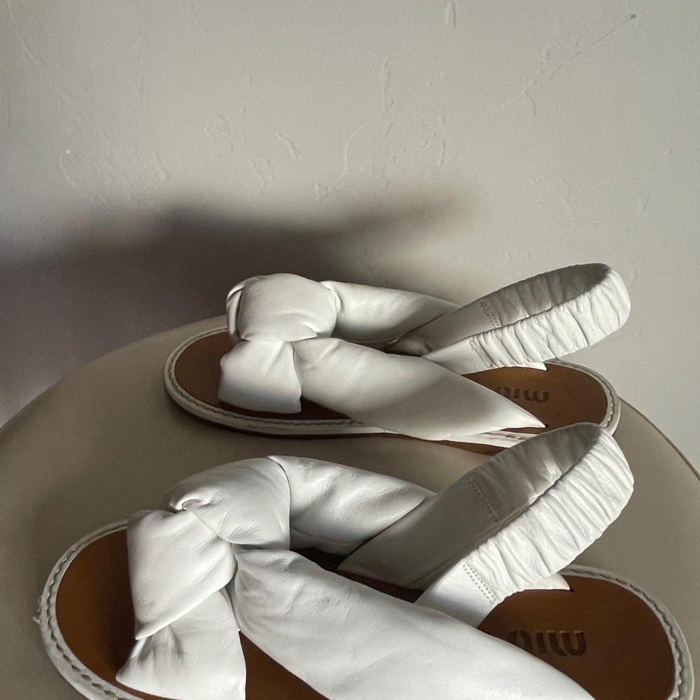 Miu Miu Padded Mordoré Nappa Leather Sandals - Picture 10 of 14